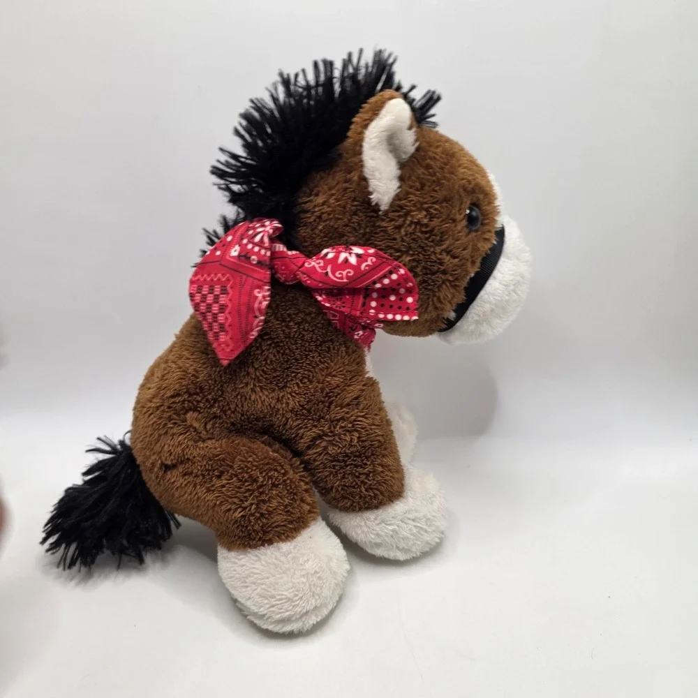 Dan Dee Plush Horse Brown White Bandana Halter Western Farm Stuffed Animal Toy